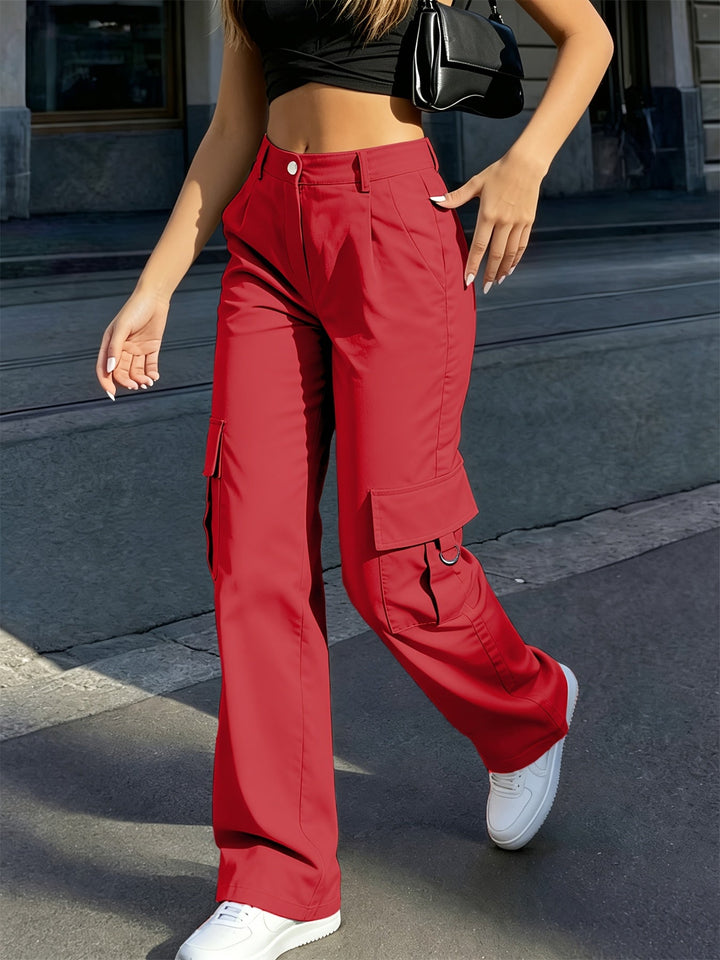 Alida | Pantalón cargo tiro alto de pierna ancha