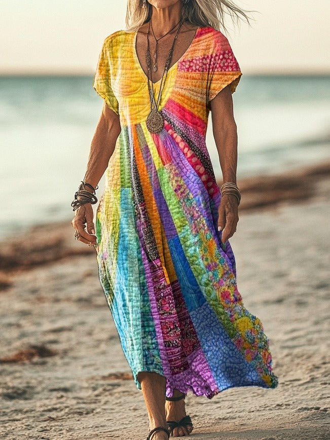 Marisol | Vestido largo bohemio estampado