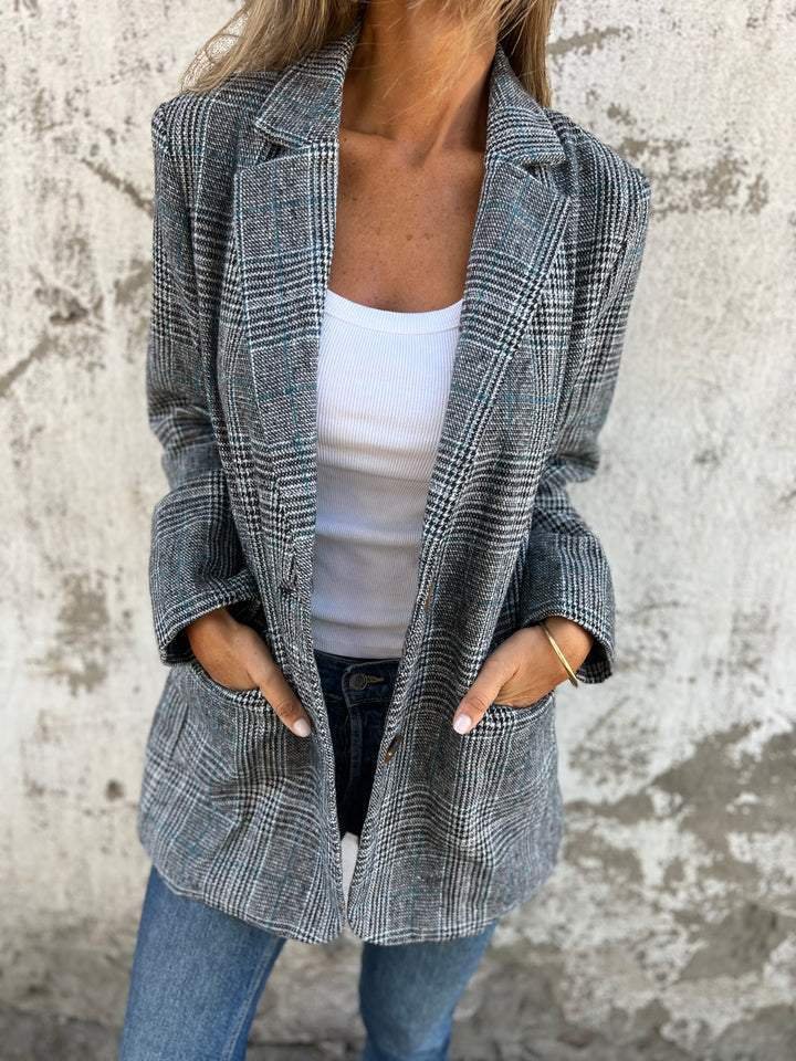 Teresa | Blazer Elegante a Cuadros Clásicos