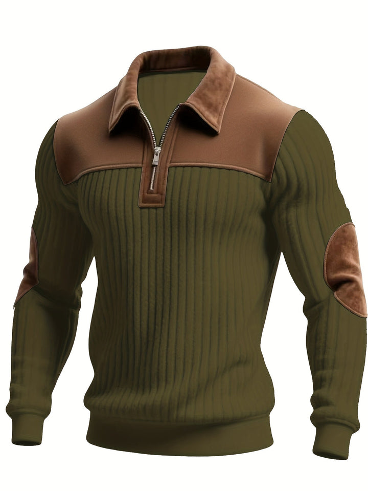 Dante | Sweater bicolor con cierre corto