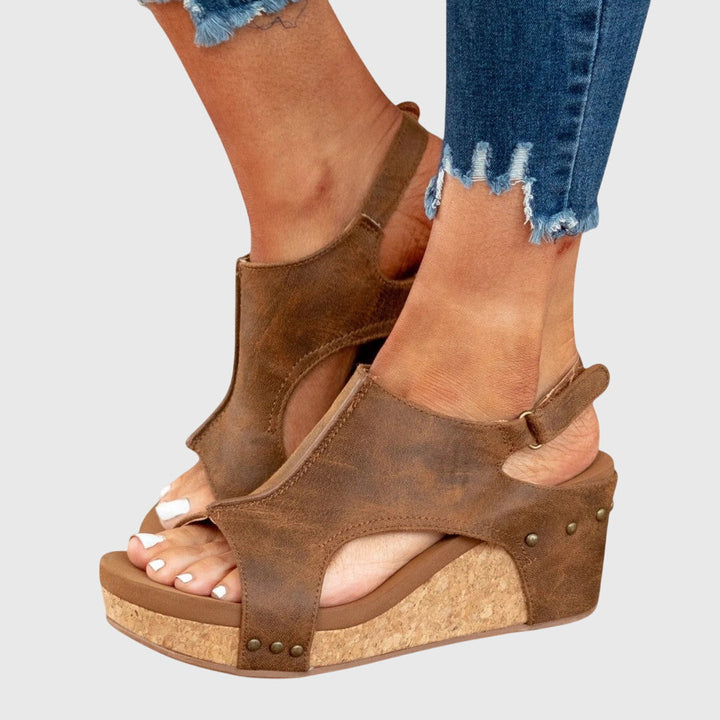 Pierina | Sandalias abiertas con plataforma de corcho