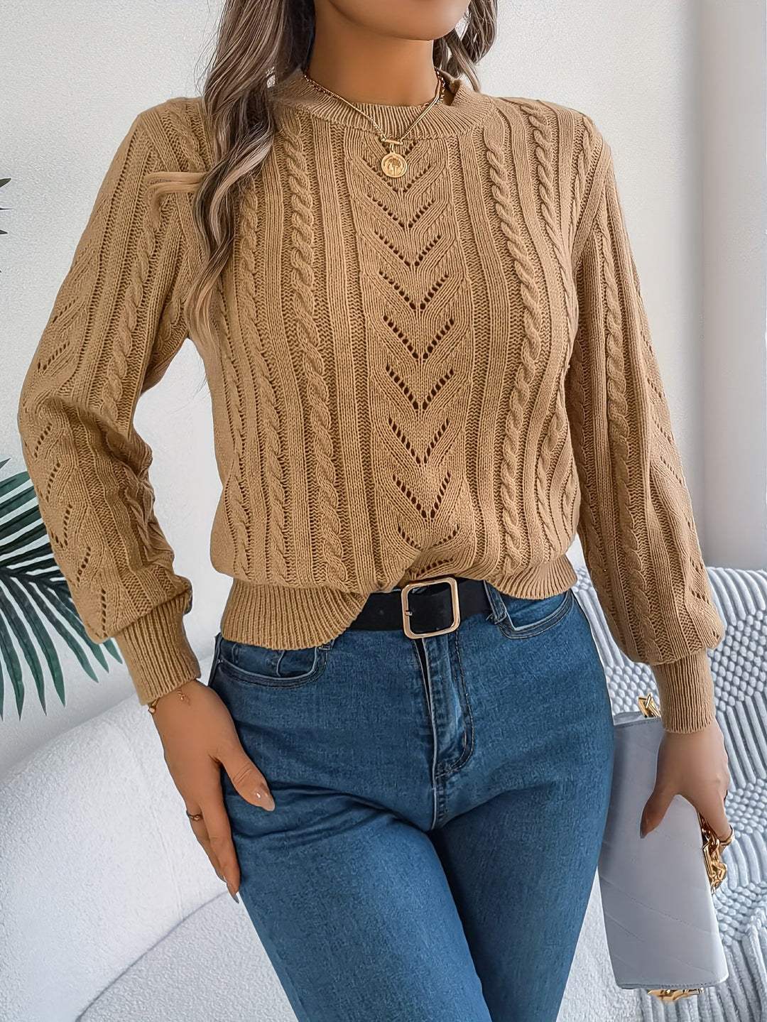 Tabita | Sweater texturado de punto trenzado