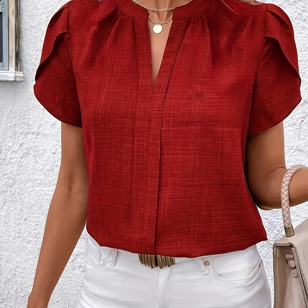 Magaly | Blusa manga pétalo con escote en V