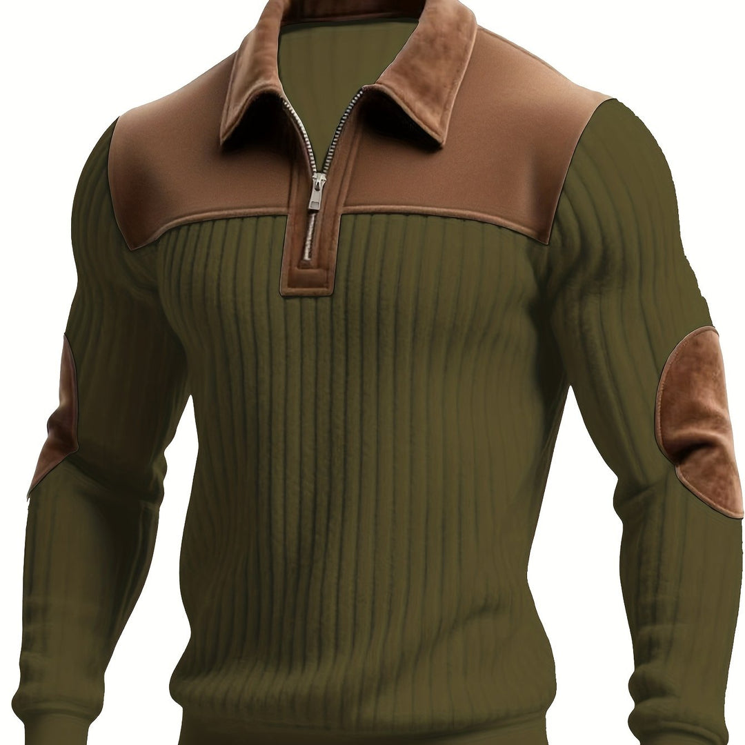 Dante | Sweater bicolor con cierre corto