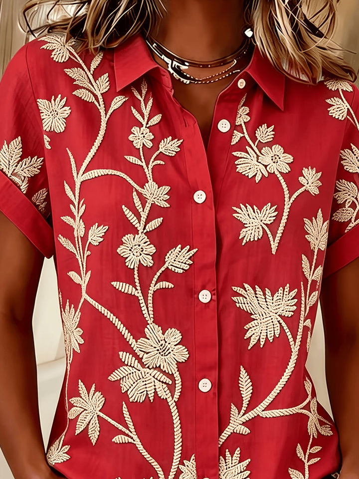 Lilian | Blusa camisera con estampado botánico