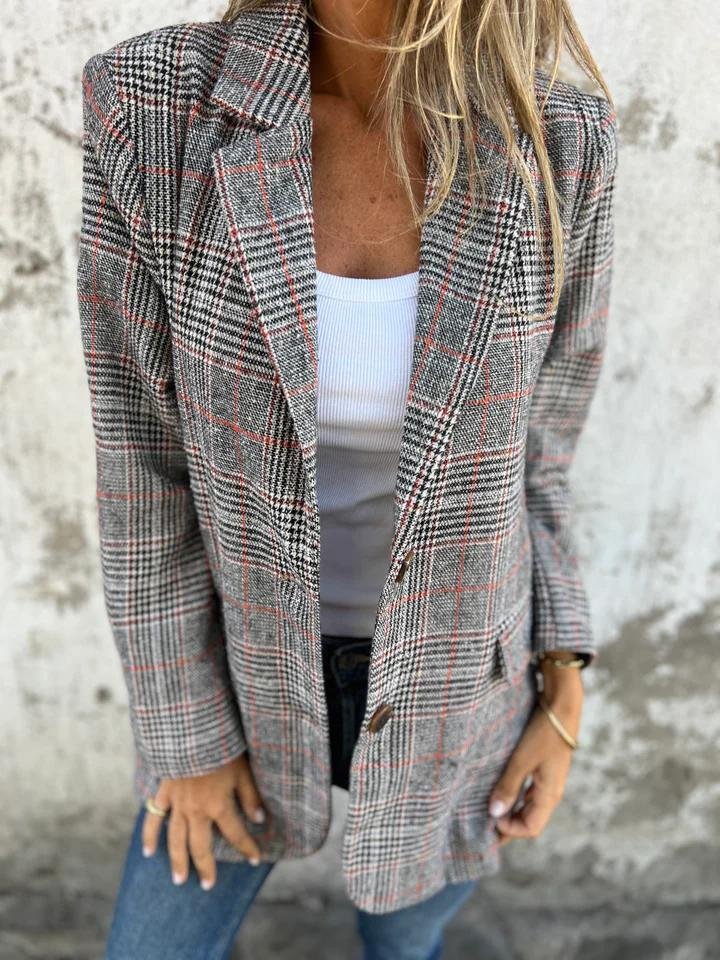 Teresa | Blazer Elegante a Cuadros Clásicos