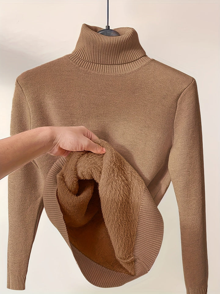 Linda | Sweater cuello alto con forro afelpado