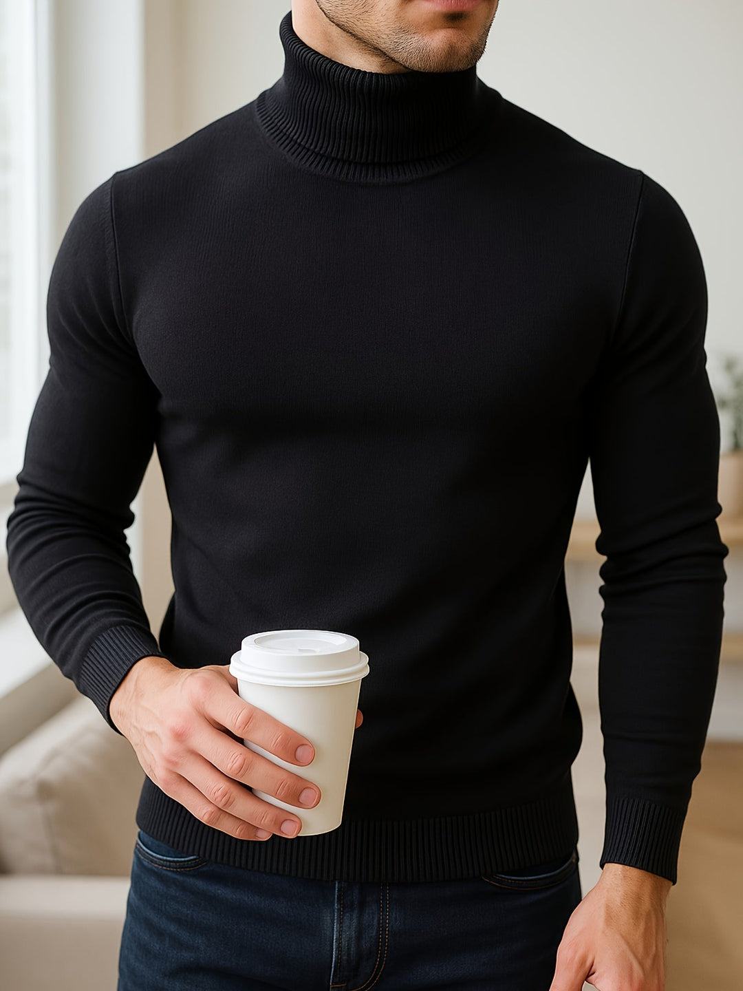 Agustín | Sweater cuello alto de hombre