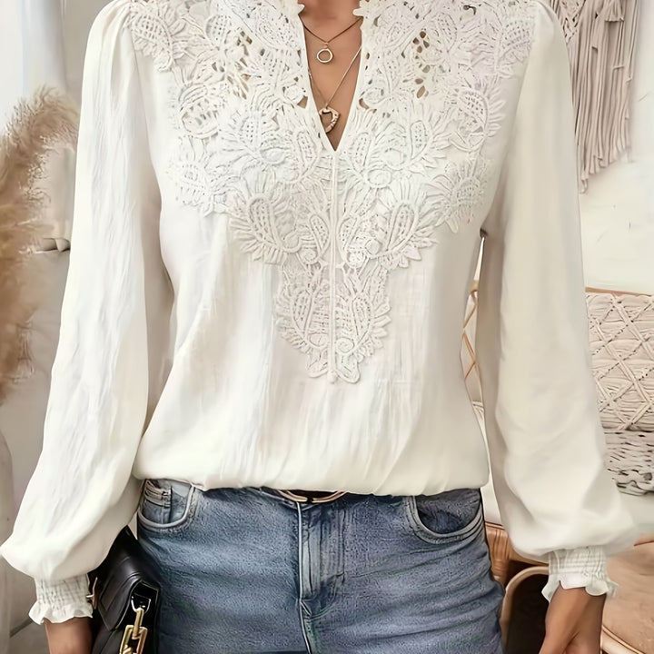 Antonieta | Blusa escote V con calado