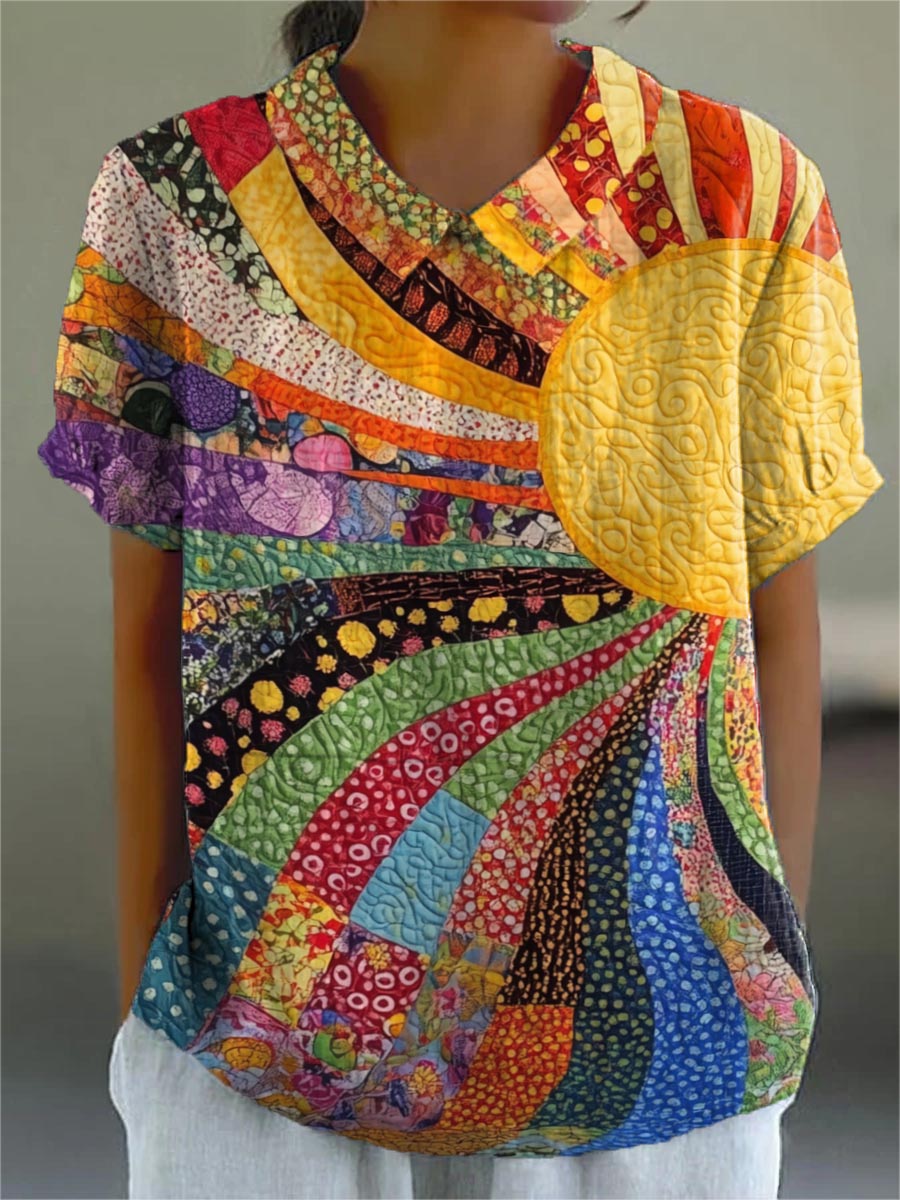 Vilma | Blusa patchwork sol radiante