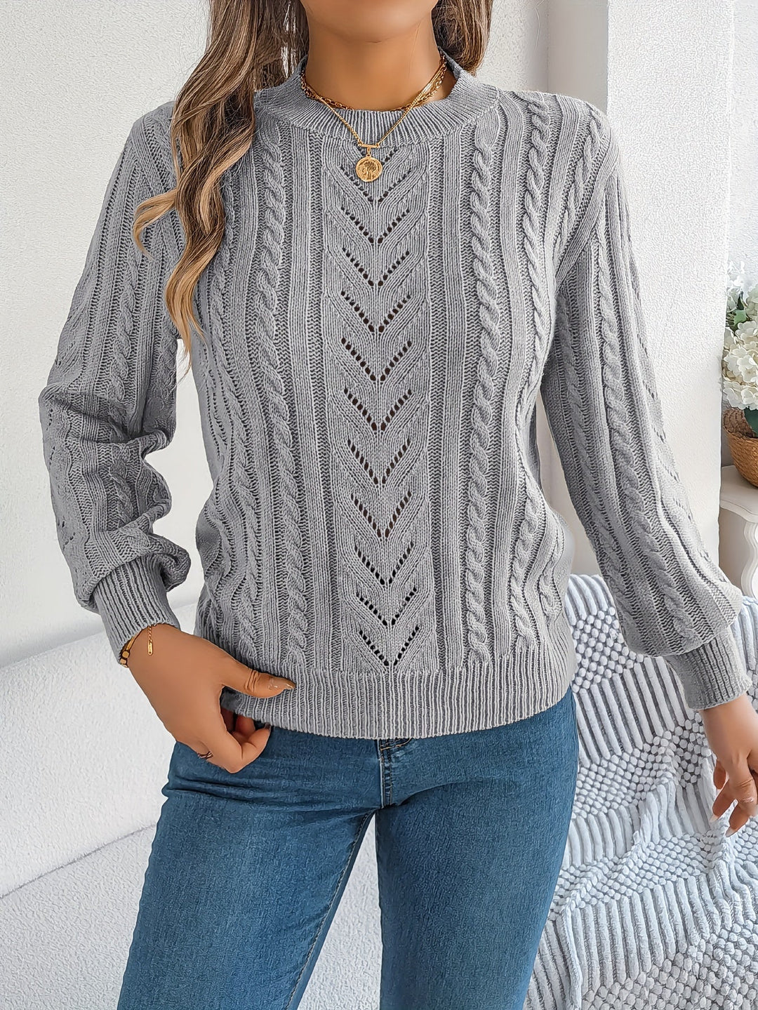 Tabita | Sweater texturado de punto trenzado