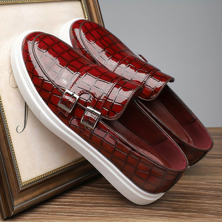 Gilbert | Mocasines texturados con doble hebilla