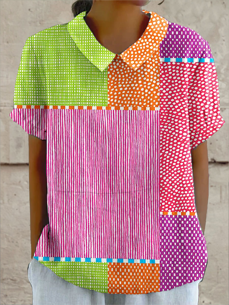María Renata | Camisa patchwork multicolor