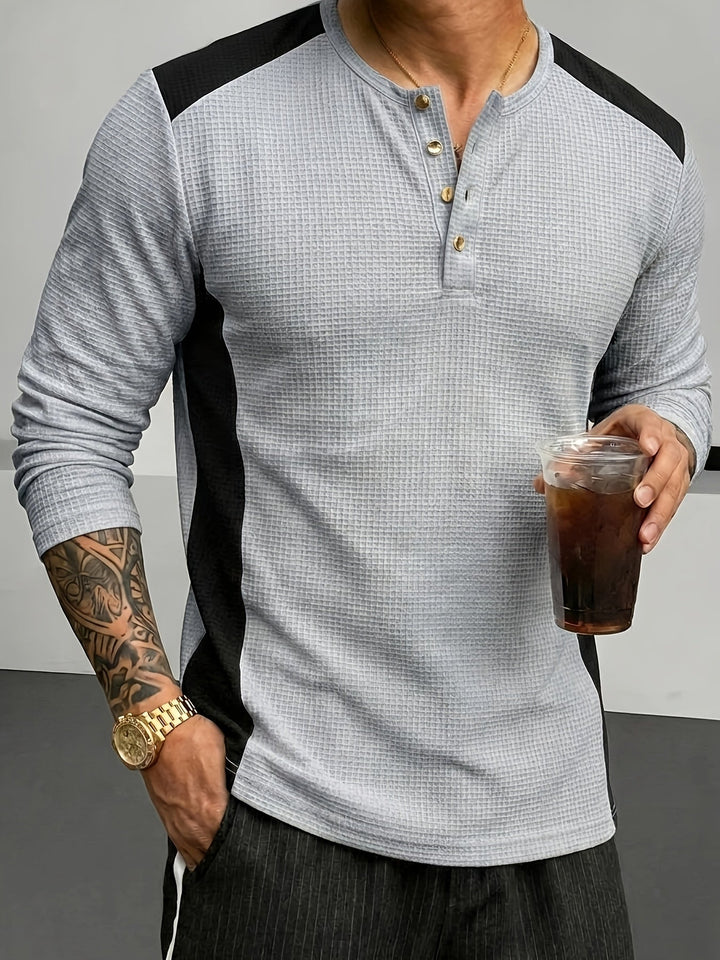 Gunther | Polera henley manga larga con textura