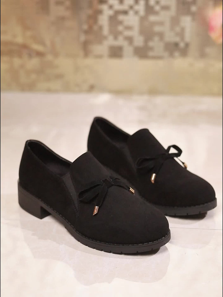 Ciriaca | Mocasines con moño y taco bajo