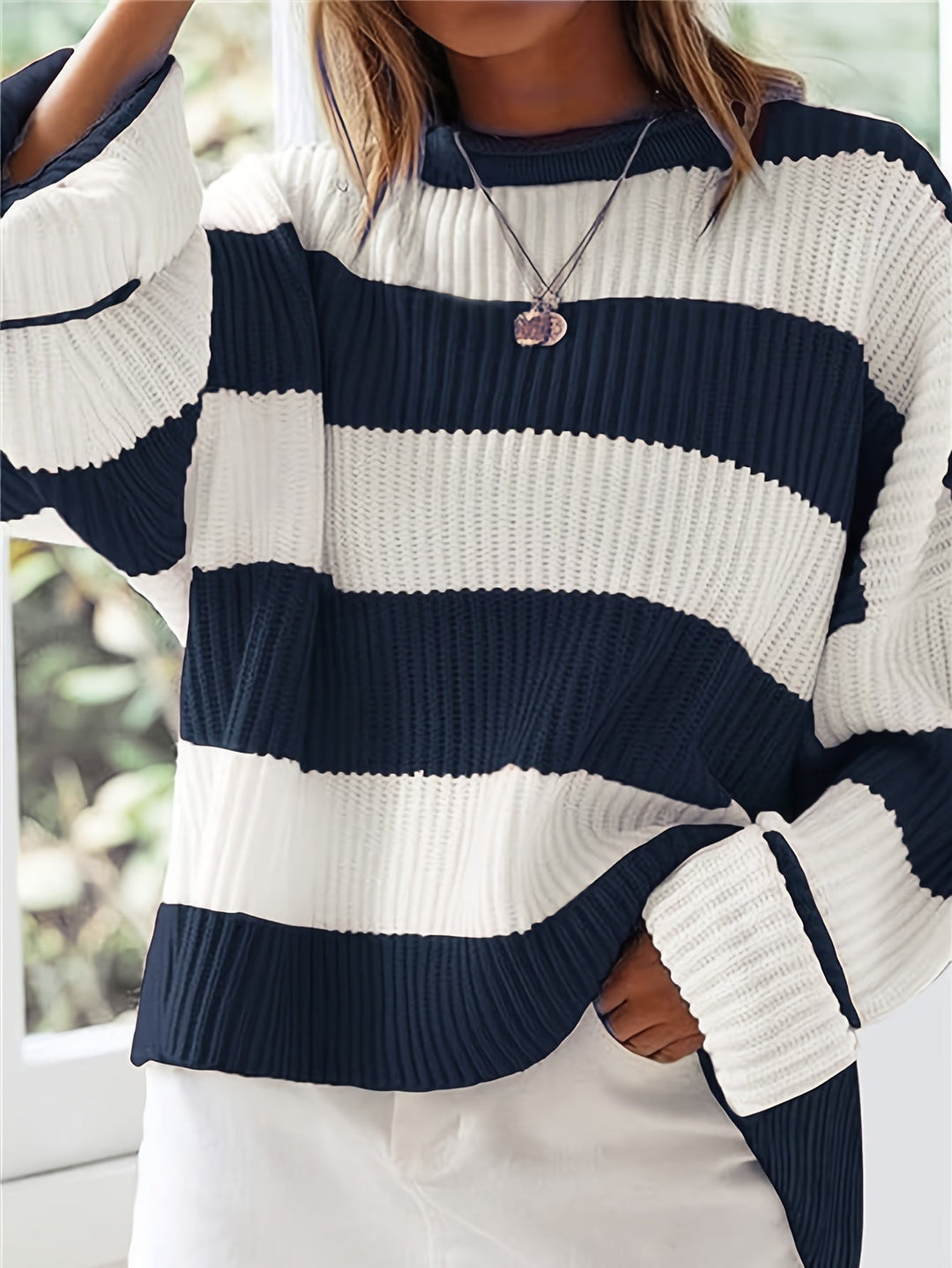 María Graciela | Sweater tejido a rayas holgado