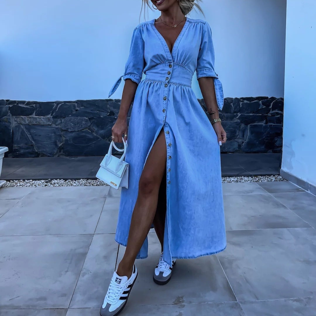 Yolanda | Vestido midi de mezclilla