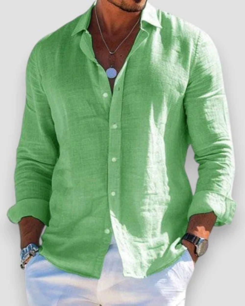 Darío | Camisa manga larga de tela liviana