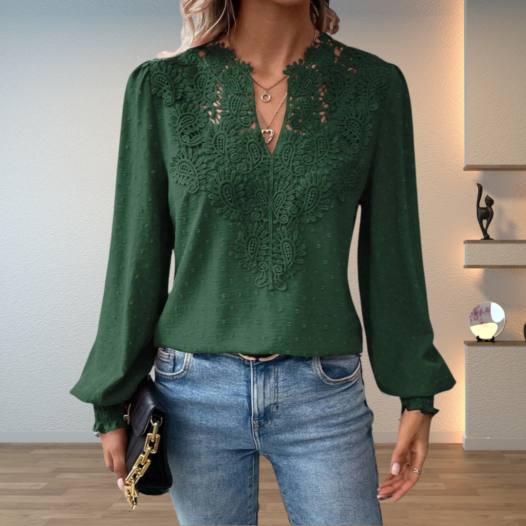 Alina | Blusa con encaje guipur
