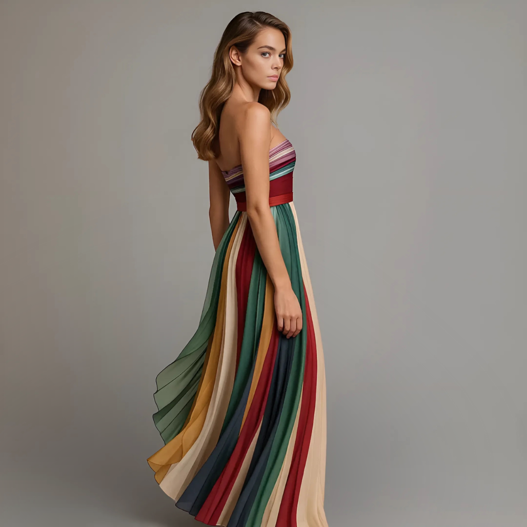 Camila | Vestido Largo Multicolor Elegante