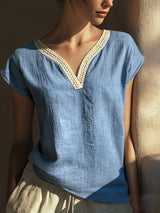 Maritza | Blusa escote en V con encaje