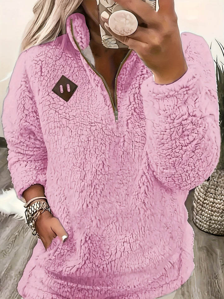 Tiare | Pullover peludo con media cremallera