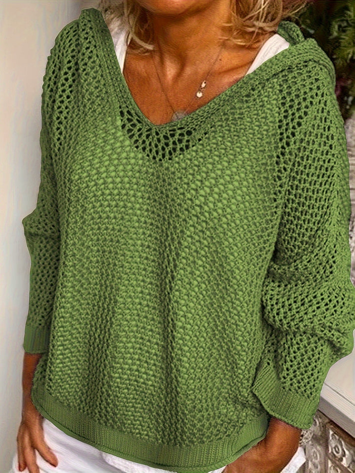 Zoila | Sweater tejido calado con capucha