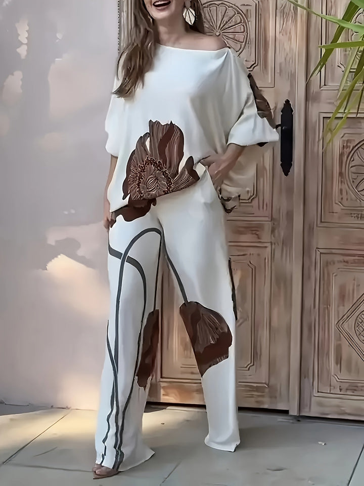 Lea | Conjunto floral de pantalón ancho