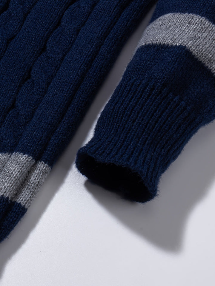 Catrilaf | Sweater de punto trenzado con bloques de color