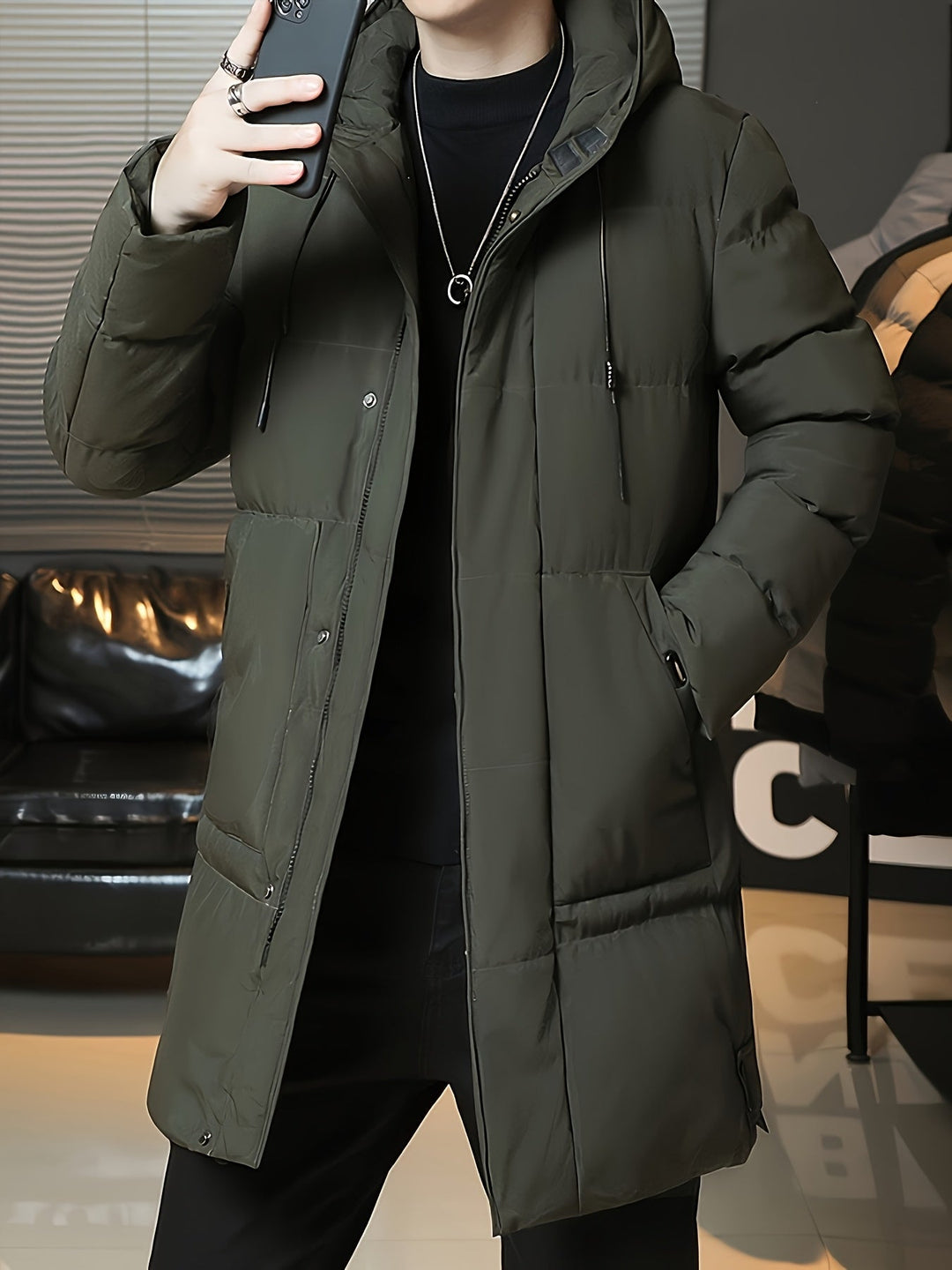 Samuel | Parka larga con capucha acolchada