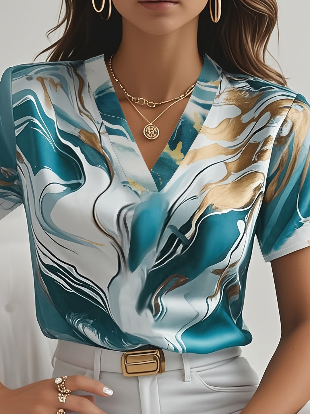 María Sol | Blusa con estampado de ondas