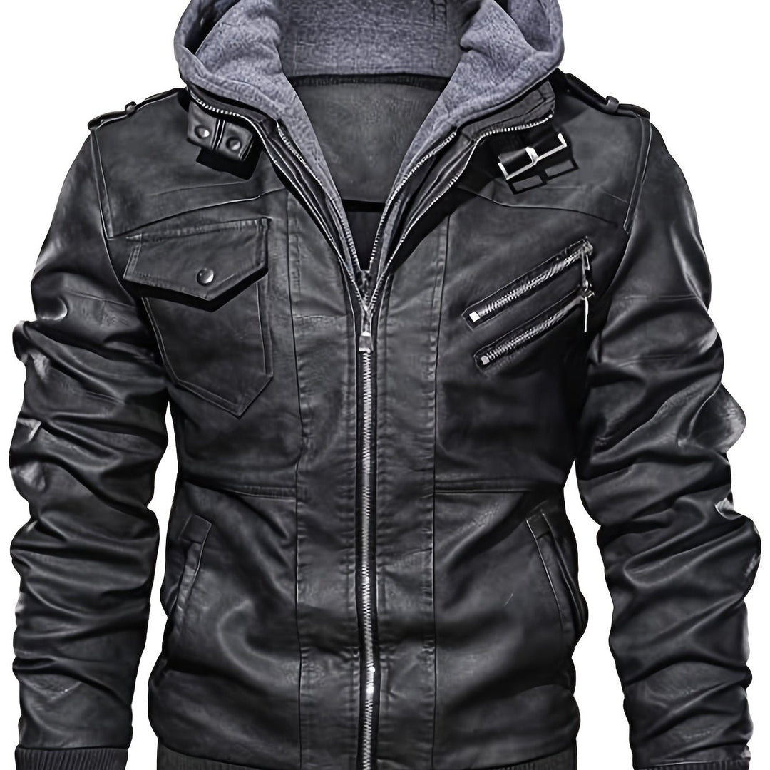 Anselmo | Chaqueta biker con capucha desmontable