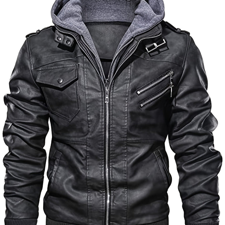 Anselmo | Chaqueta biker con capucha desmontable