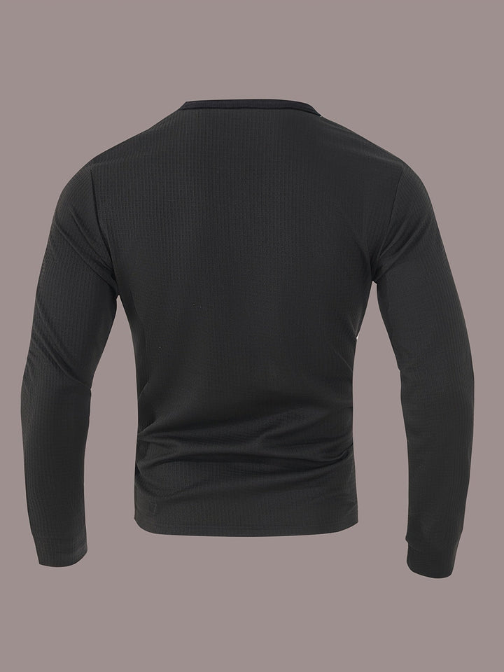 Gunther | Polera henley manga larga con textura