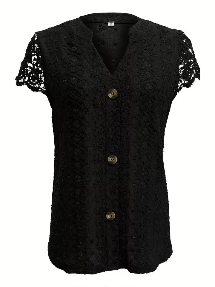 Gloria | Blusa calada con botones y escote en V
