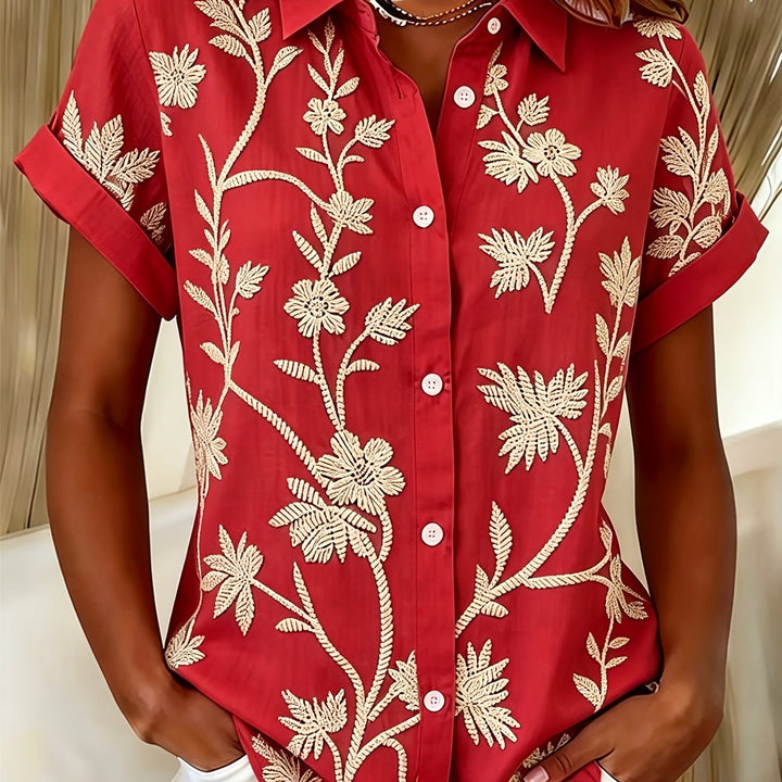 Lilian | Blusa camisera con estampado botánico
