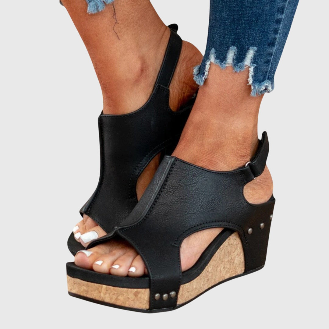 Pierina | Sandalias abiertas con plataforma de corcho