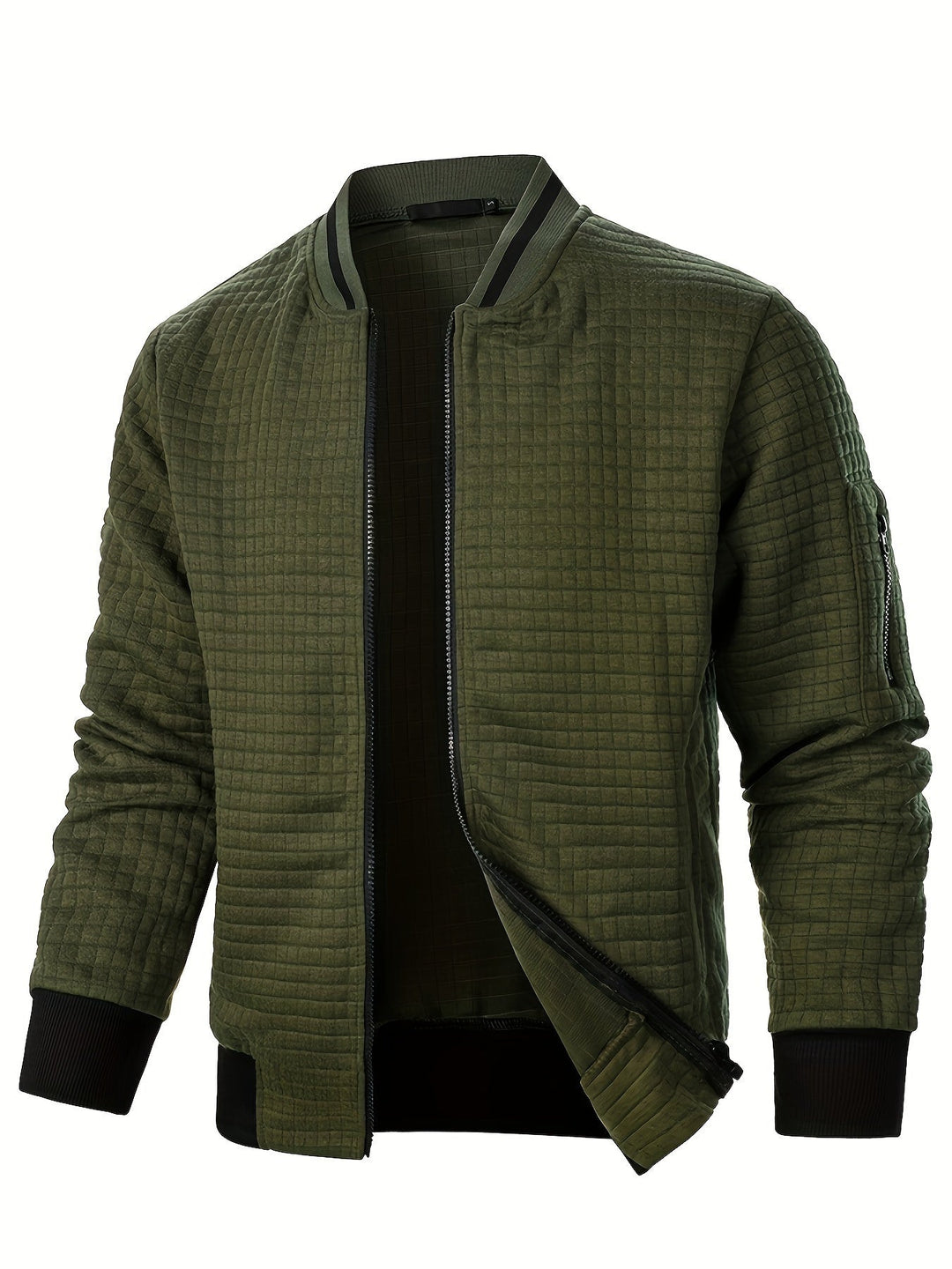 Anthony | Chaqueta bomber con textura y cierre completo