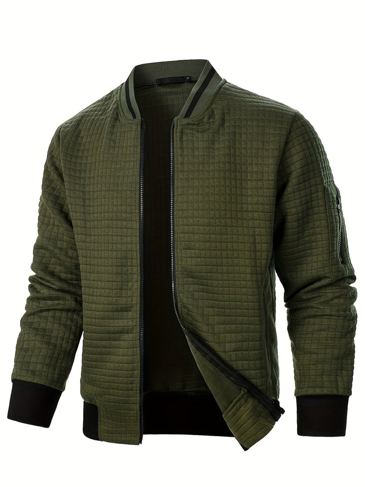 Anthony | Chaqueta bomber con textura y cierre completo