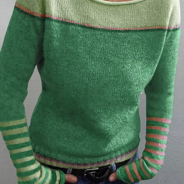 Grettel | Sweater cuello barco color block