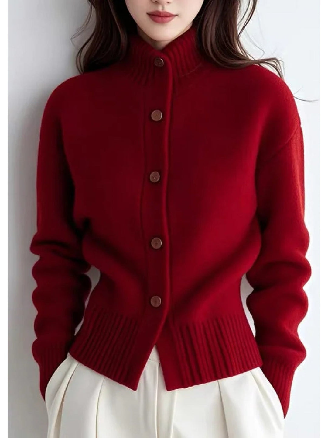 Yorka | Cardigan de cuello alto con botones