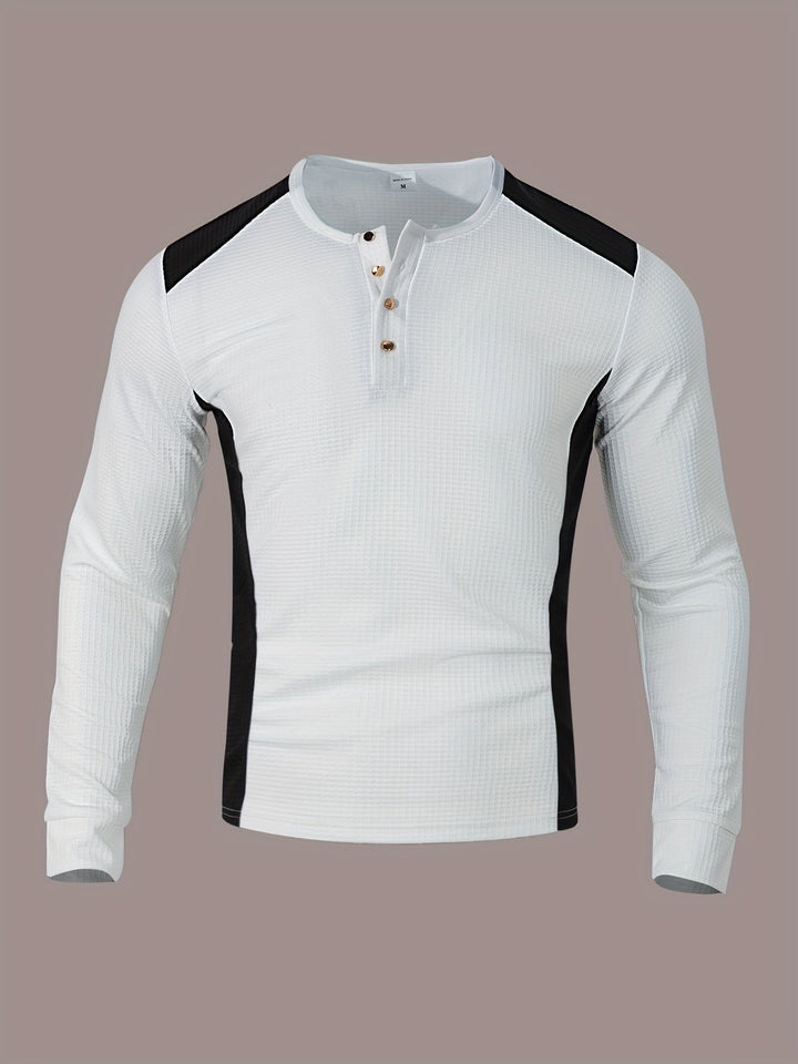 Gunther | Polera henley manga larga con textura