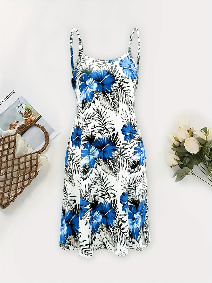 Jayleen | Vestido veraniego de tiritas con estampado tropical