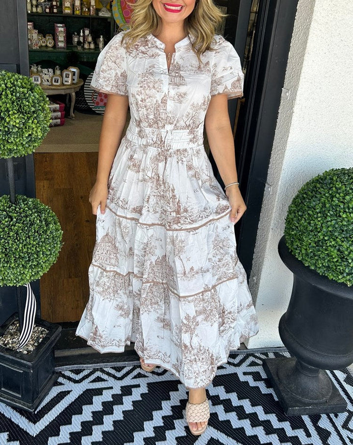 Carla Andrea | Vestido largo estampado toile