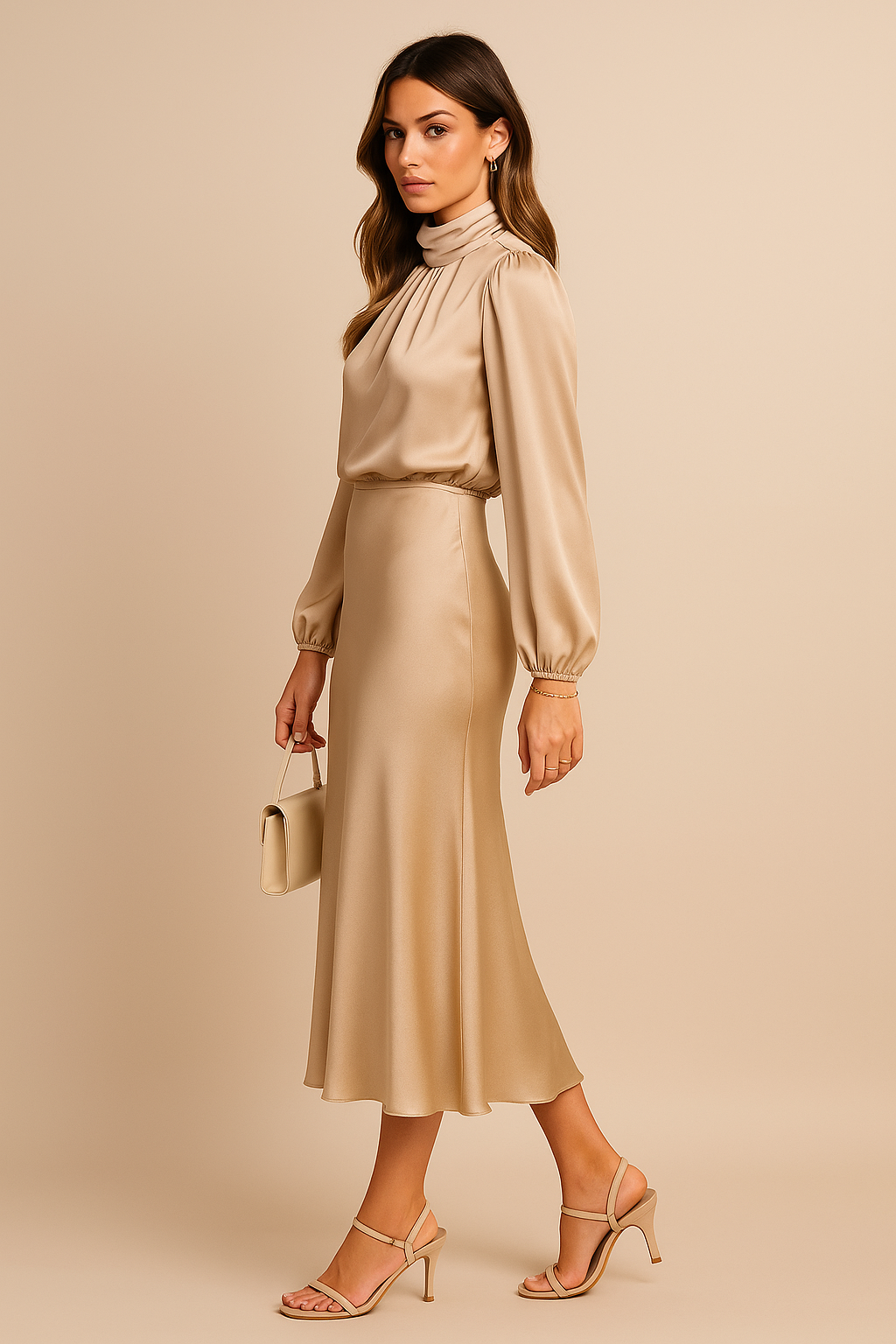 Quena | Vestido midi de cintura alta