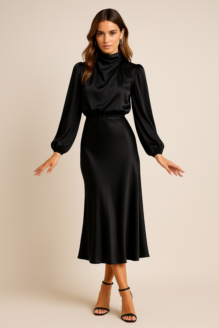 Quena | Vestido midi de cintura alta