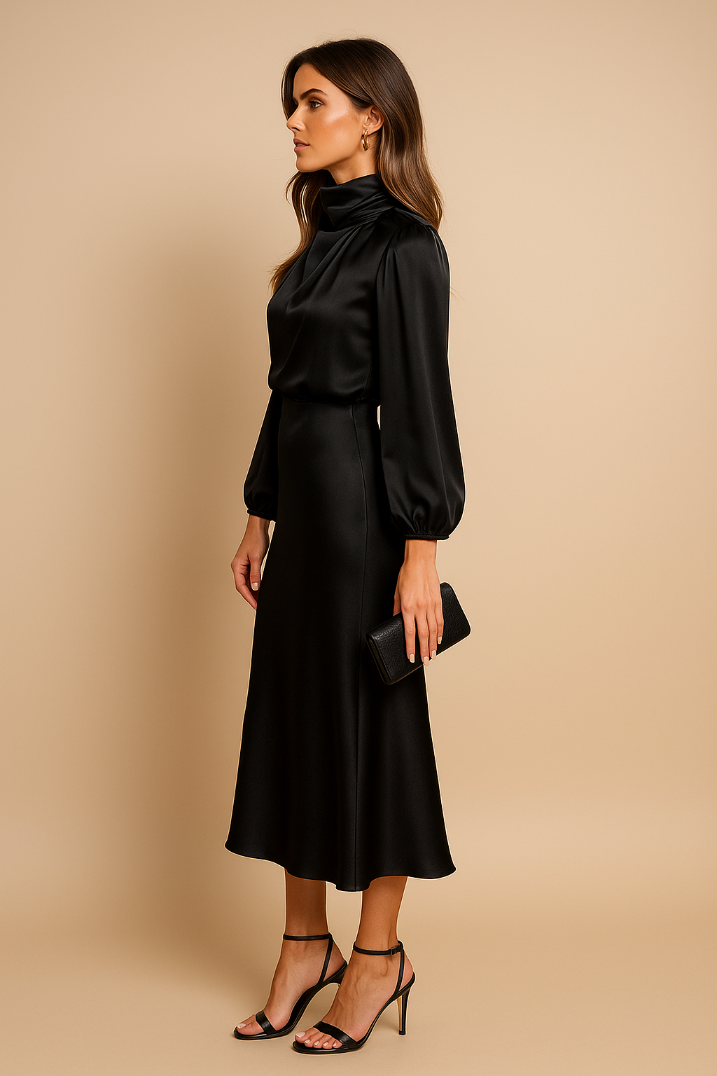 Quena | Vestido midi de cintura alta