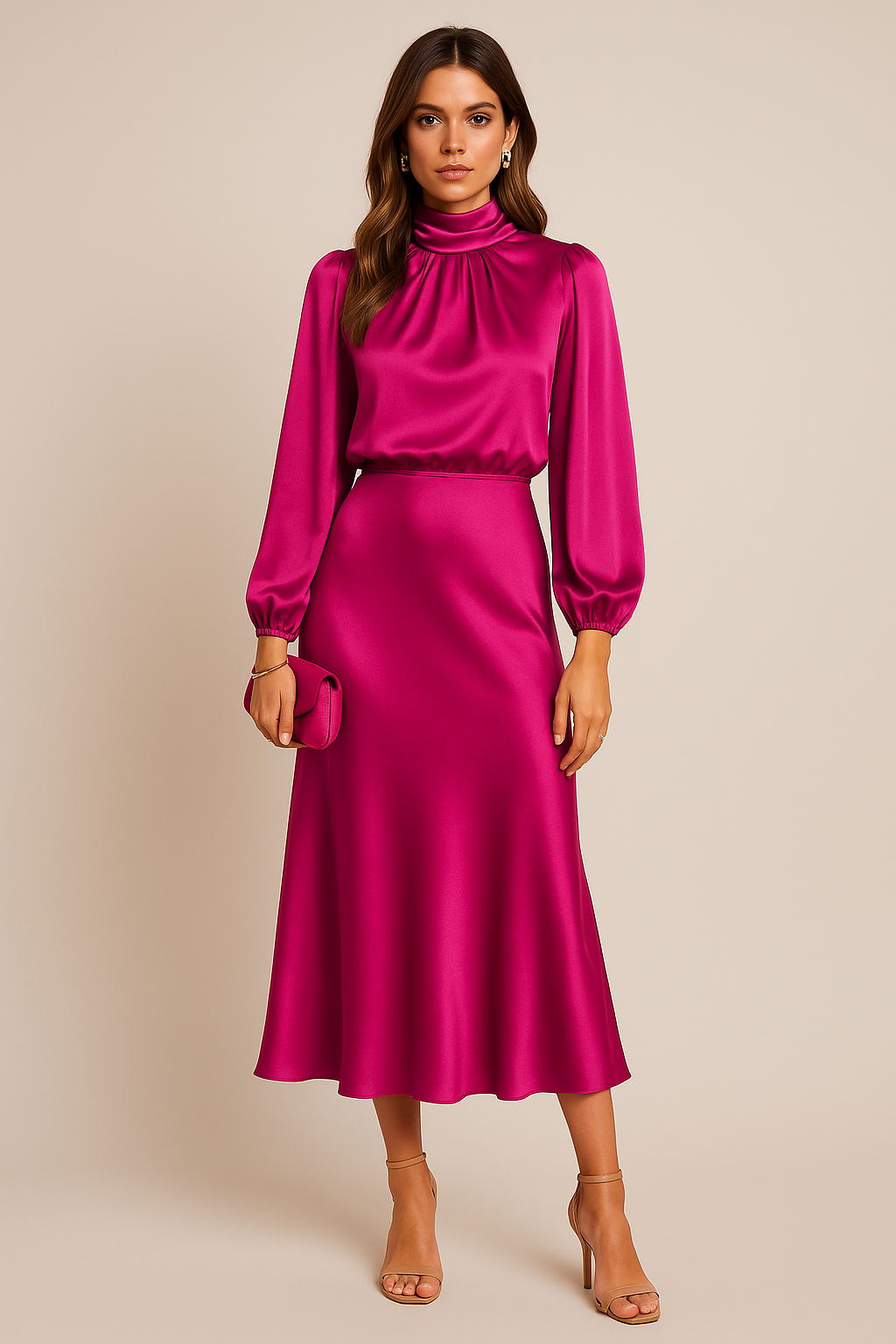 Quena | Vestido midi de cintura alta