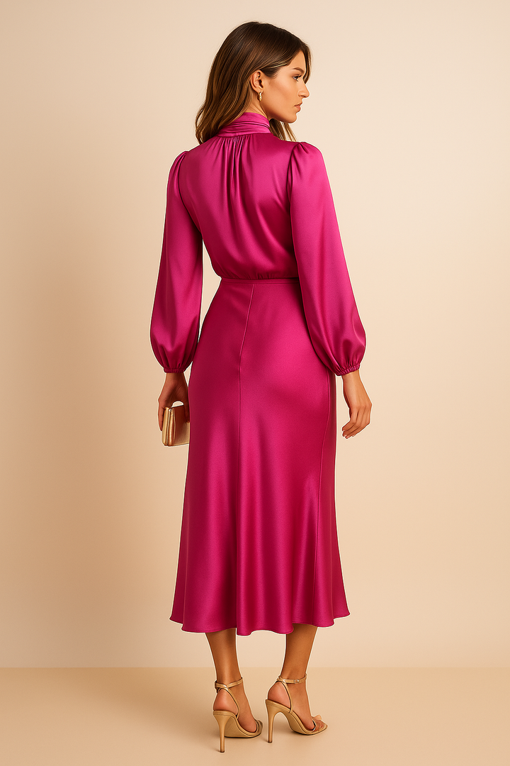 Quena | Vestido midi de cintura alta
