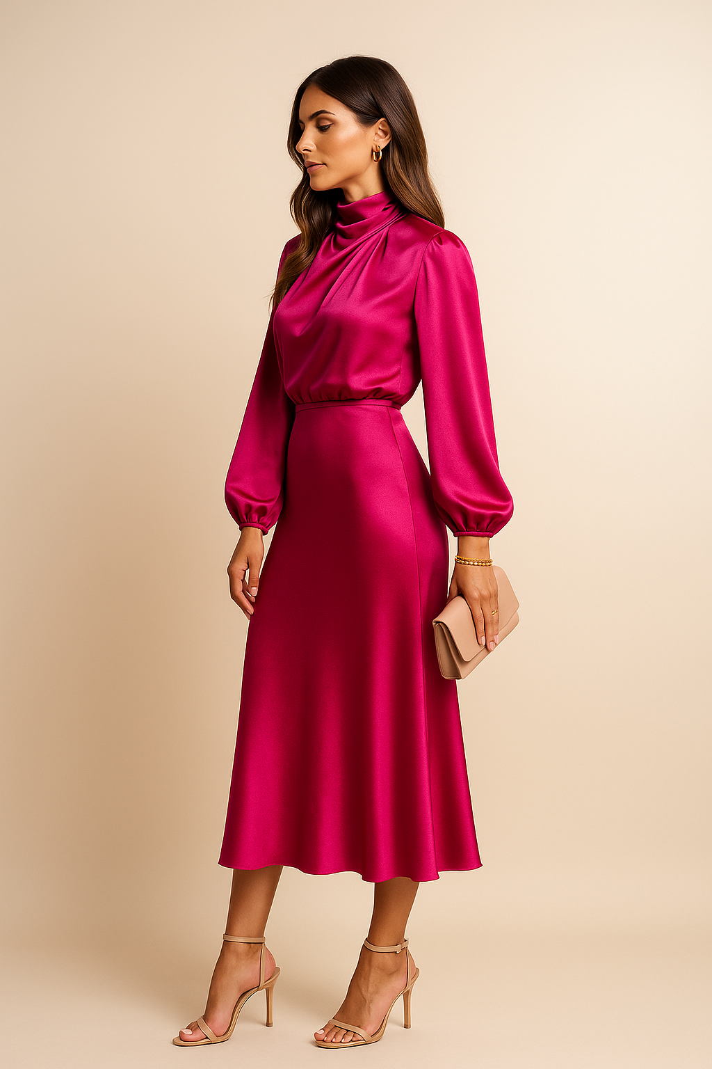 Quena | Vestido midi de cintura alta